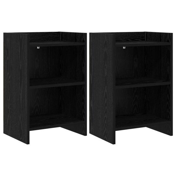 vidaXL Nočné stolíky 2 pcs Čierny dub 40 x 30 x 60 cm Kompozitné drevo