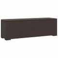 vidaXL Lavička s vankúšom hnedá 110x30x40 cm polyratan