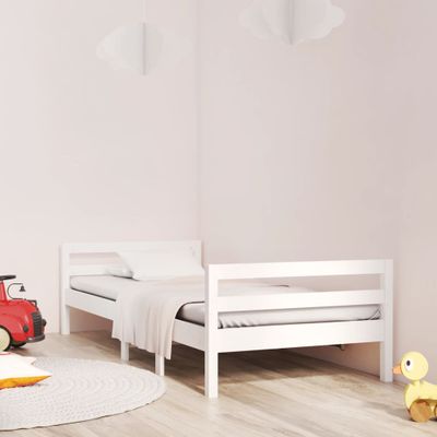 vidaXL Posteľný rám bez matraca biely 80x200 cm borovicový masív
