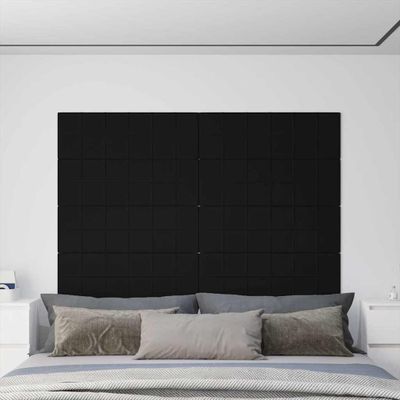 vidaXL Nástenné panely 12 ks čierne 90x30 cm zamat 3,24 m²