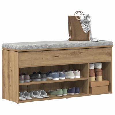 vidaXL Lavička na topánky Artisan Dub 102x30,5x45 cm Konštrukčné drevo