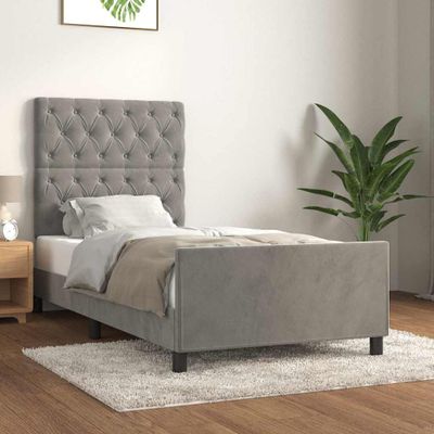 vidaXL Posteľ bez matraca bledosivý 80x200 cm zamat