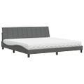 vidaXL Posteľ s matracom Hanko tmavosivá 200x200 cm látka