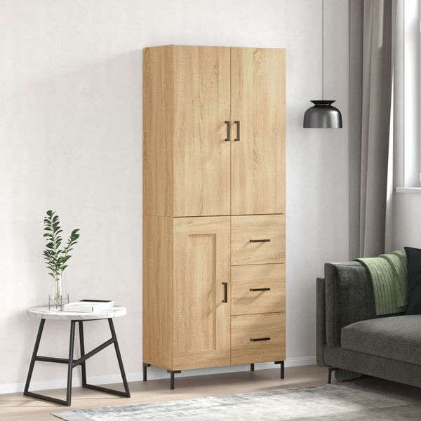 vidaXL Vysoká skrinka dub sonoma 69,5x34x180 cm spracované drevo