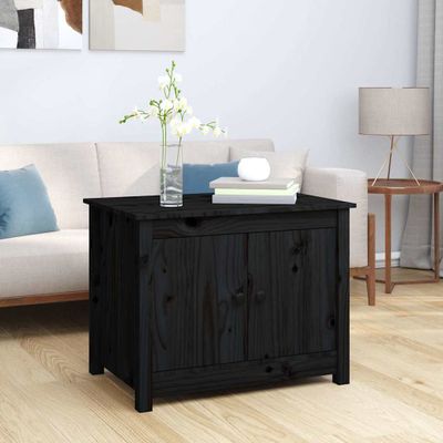 vidaXL Konferenčný stolík čierny 71x49x55 cm borovicový masív