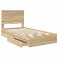 vidaXL Úložná posteľ Sonoma dub 100 x 200 cm Kompozitné drevo