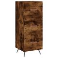 vidaXL Vysoká skrinka dymový dub 34,5x34x180 cm spracované drevo