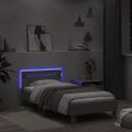 vidaXL Posteľný rám s čelom a LED svetlami sivý sonoma 100x200 cm