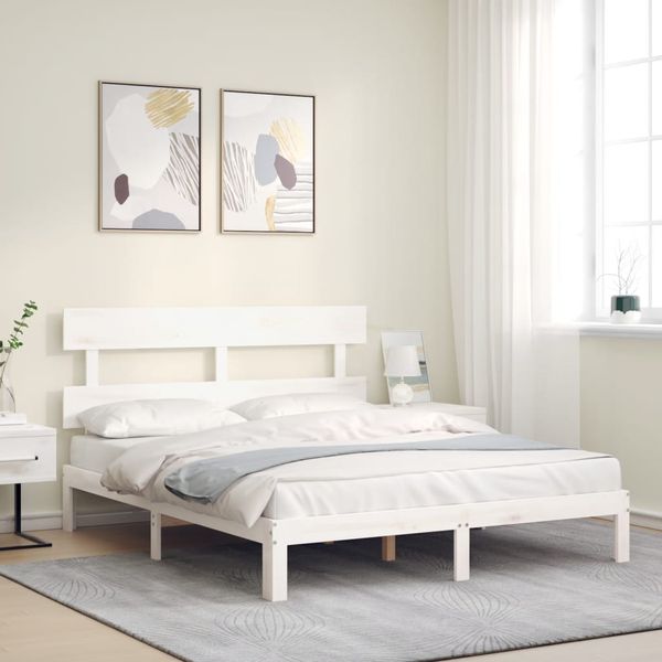 vidaXL Posteľ bez matraca biela 160x200 cm masívna borovica