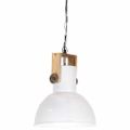 vidaXL Industriálna závesná lampa 25 W biela mangovník 32 cm okrúhla E27