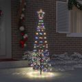 vidaXL LED Vianočný stromček so zemnými kolíkmi Viacfarebný 250 cm