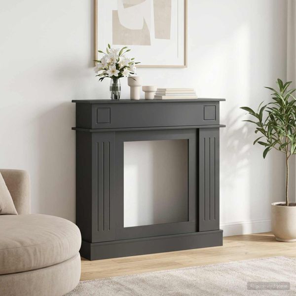 vidaXL Rám krbu Čierna 102 x 26 x 100 cm Kompozitné drevo