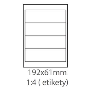 etikety Samolepiace 192x61 univerzálne biele (1000 listov A4/bal.)