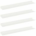 vidaXL Závesná polica 4 ks Biely 60 x 8,5 x 2,5 cm Oceľ