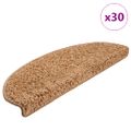 vidaXL Schodové rohože 30 ks 65x21x4 cm béžové, polkruhové, veľké