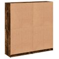 vidaXL Knižnica s dvierkami dymový dub 136x37x142 cm kompoz. drevo