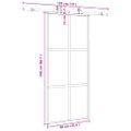 vidaXL Posuvné dvere s kovaním čierne 90x205 cm tvrdené sklo