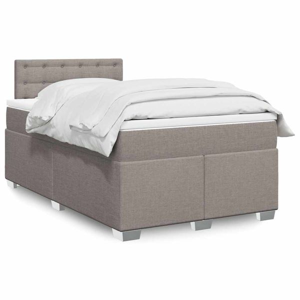 vidaXL Boxspring posteľ s matracom sivohnedá 120x190 cm látka