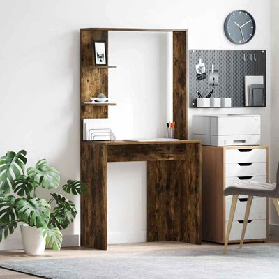vidaXL Stôl Dymová dub 78,5 x 37 x 154,5 cm Kompozitné drevo