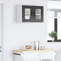 vidaXL Nástenný sklenený kabinet PORTO Čierna 60 x 31 x 40 cm