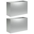 vidaXL Záhradný kvetináč 2 ks Strieborná 80 x 30 x 50 cm