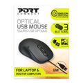 PORT DESIGNS 900400-P, Optická myš, USB, čierna