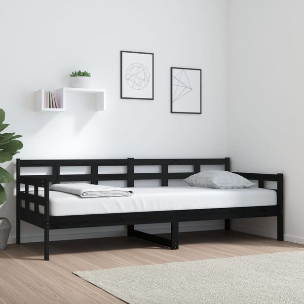 vidaXL Denná posteľ čierna masívna borovica 80x200 cm