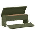 vidaXL Krmítko s pedálom pre kura Olivovo zelená 48,5 x 39,5 x 19 cm
