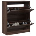 vidaXL Botník hnedý dub 80x34x96,5 cm spracované drevo