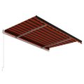 vidaXL Automaticky zaťahovacia markíza 300x250 cm oranžová a hnedá