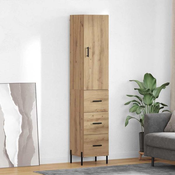 vidaXL Highboard Remeselný dub 34,5 x 34 x 180 cm Kompozitné drevo