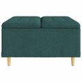 vidaXL Ottoman s Úložným Priestorom Tmavozelená 80 x 80 x 45 cm látka