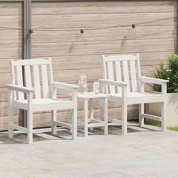 vidaXL Záhradná jedálenská stolička 2 pcs Biela 65,5 x 59 x 88 cm HDPE