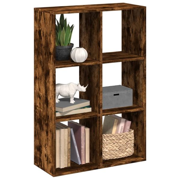 vidaXL Rozdeľovacia knižnica dymový dub 69,5x29x103,5 cm kompoz. drevo