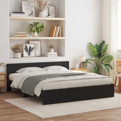 vidaXL Rám postele s čelom Čierny dub 203 x 185 x 70 cm