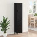vidaXL Highboard Čierny dub 34,5 x 34 x 180 cm Kompozitné drevo