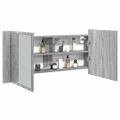 vidaXL LED kúpeľňová zrkadlová skrinka sivá sonoma 100x12x45 cm