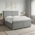 vidaXL Posteľ boxspring s matracom Svetlosivá 140 x 190 cm Látka