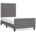 vidaXL Posteľný rám s čelom sivý 100x200 cm umelá koža