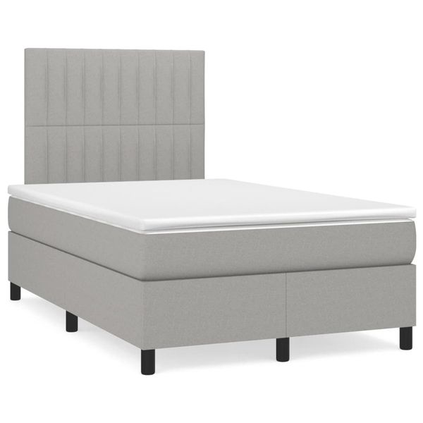 vidaXL Boxspring posteľ s matracom bledosivá 120x190 cm látka