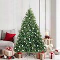 vidaXL Umelý vianočný stromček s 300 LED-i Zelená 180 cm PE a PVC