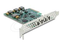 Delock - Sériový adaptér - PCIe 3.0 x4 nízky profil - USB-C x 4