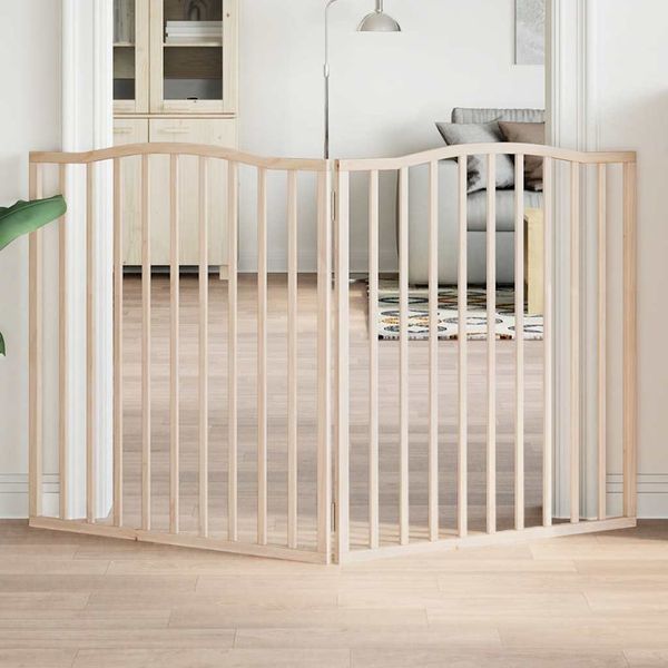 vidaXL Brána pre psa skladacia 2 panely 160 cm topoľové drevo