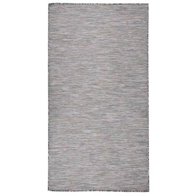 vidaXL Vonkajší koberec s plochým tkaním 80x150 cm hnedý a modrý
