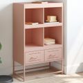 vidaXL Vysoká skrinka ružová 68x39x111,5 oceľ
