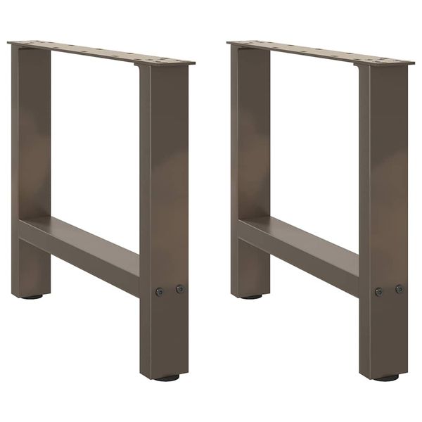 vidaXL Nohy konferenčného stolíka, prírodná oceľ, 2 ks, 60 x (42-43) cm, oceľ