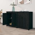 vidaXL Komody 2 ks čierne 70x35x80 cm masívna borovica
