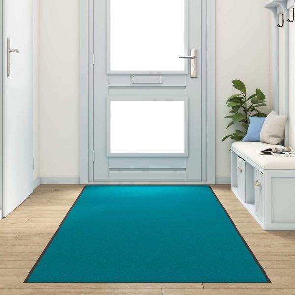 vidaXL Rohož Iný Cyan a Čierna 120 x 400 cm Polyamid a PVC