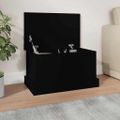 vidaXL Úložný box čierny 50x30x28 cm spracované drevo