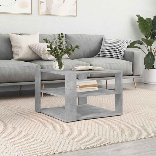 vidaXL Konferenčný stolík betónovo sivý 58x58x40cm kompozit. drevo